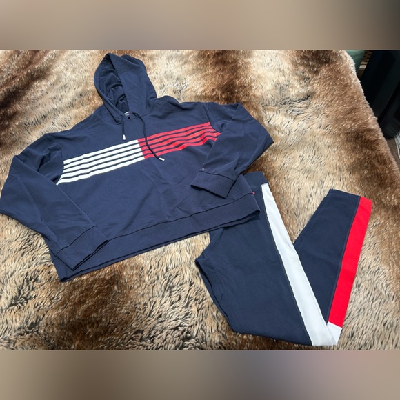Tommy Hilfiger Other - Tommy Hilfiger Girls 2-Piece Bundle, Hoodie and Leggings Set, Size Medium